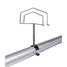 Verchromter Clip-Etikettenhalter für Rohr Durchm. 32mm 12x2x17cm Verchromter Clip-Etikettenhalter für Rohr Durchm. 32mm 12x2x17cm