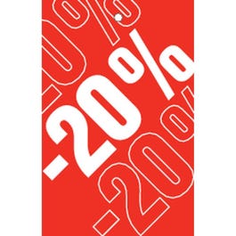 Etikett mit Loch -20 % Ausverkauf rot 55 x 85 mm - 250 Stück Etikett mit Loch -20 % Ausverkauf rot 55 x 85 mm - 250 Stück