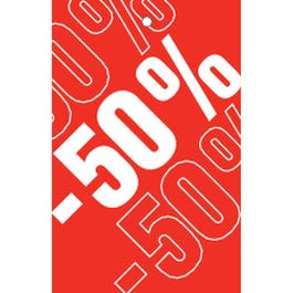 Etikett mit Loch -50 % Ausverkauf rot 55 x 85 mm - 250 Stück Etikett mit Loch -50 % Ausverkauf rot 55 x 85 mm - 250 Stück