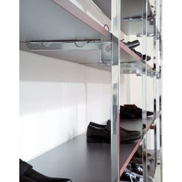 Ständer, quadratisch, 240 cm, Wandbefestigungselemente - verchromt Ständer, quadratisch, 240 cm, Wandbefestigungselemente - verchromt