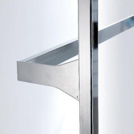 Rechteckiges Stangen-Befestigungselement 38x13mm verchromt Versetzte Lasche 15cm Rechteckiges Stangen-Befestigungselement 38x13mm verchromt Versetzte Lasche 15cm