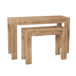 Westside-Konsole aus Naturkiefer L118 xT39 xH75cm L79 xT29 xH60cm 2 Stück Westside-Konsole aus Naturkiefer L118 xT39 xH75cm L79 xT29 xH60cm 2 Stück
