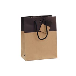 Luxustasche zweifarbiges Kraftpapier / Schwarz 18+10x22,7cm – pro 10 Stück Luxustasche zweifarbiges Kraftpapier / Schwarz 18+10x22,7cm – pro 10 Stück