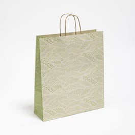 Grüne Krafttüte "Toskana“ gedrehten Henkeln 36x12x41cm – pro 25 Grüne Krafttüte "Toskana“ gedrehten Henkeln 36x12x41cm – pro 25