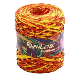 Raffia-Geschenkband orange zweifarbig 200 m x 15 mm Raffia-Geschenkband orange zweifarbig 200 m x 15 mm