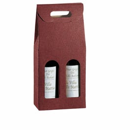 Schachtel 2 Flaschen weinrot 18x9x38,5cm - 10 Stück Schachtel 2 Flaschen weinrot 18x9x38,5cm - 10 Stück
