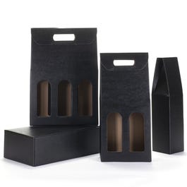Box 2 Flaschen + Trenner schwarz 18x9,5x34cm - 10 Stück Box 2 Flaschen + Trenner schwarz 18x9,5x34cm - 10 Stück