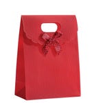 Roter Geschenkbeutel aus Vliesstoff mit Schleife B19 x T8 x H26cm 10 Stück