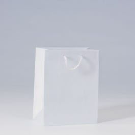 Luxus-Tüte glanzfolienkaschiert weiß L18 x T10 x H23 cm 12 Stück Luxus-Tüte glanzfolienkaschiert weiß L18 x T10 x H23 cm 12 Stück