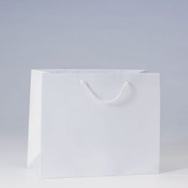 Luxus-Tüte glanzfolienkaschiert weiß L32 x T13 x H26 cm 12 Stück Luxus-Tüte glanzfolienkaschiert weiß L32 x T13 x H26 cm 12 Stück