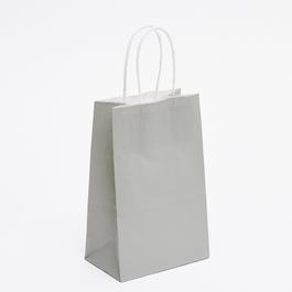 Papiertragetasche grau mit gedrehten Griffen L.14 + T.8,5 x H.21cm 50 Stück Papiertragetasche grau mit gedrehten Griffen L.14 + T.8,5 x H.21cm 50 Stück