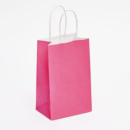 Papiertragetasche fuchsia mit gedrehten Griffen L.14 + T.8,5 x H.21, cm 50 Stück Papiertragetasche fuchsia mit gedrehten Griffen L.14 + T.8,5 x H.21, cm 50 Stück