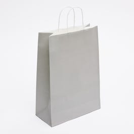 Papiertragetasche grau gedrehte Griffen L27 x T12 x H37cm 50 Stück Papiertragetasche grau gedrehte Griffen L27 x T12 x H37cm 50 Stück