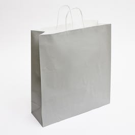 Papiertragetasche grau mit gedrehten Griffen L.45 x T.15 x H.49cm 50 Stück Papiertragetasche grau mit gedrehten Griffen L.45 x T.15 x H.49cm 50 Stück