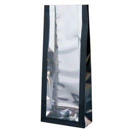 Fenstertasche schwarz glänzend 8x20+4cm - 50 Stück Fenstertasche schwarz glänzend 8x20+4cm - 50 Stück