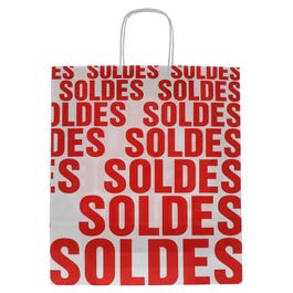 Tasche SOLDES J'M Kraft weiß 36 x 12 x 41 gedrehte Griffe – 50 Stück Tasche SOLDES J'M Kraft weiß 36 x 12 x 41 gedrehte Griffe – 50 Stück