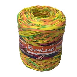 Mehrfarbiges Raffia gelb/grün/orange 15mm x 200m Mehrfarbiges Raffia gelb/grün/orange 15mm x 200m