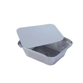 Aluminiumbehälter 670ml +Deckel 20,4x11,3x5cm - 100 Stück Aluminiumbehälter 670ml +Deckel 20,4x11,3x5cm - 100 Stück