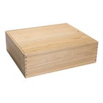 Holz-Schachtel 3 Flaschen neutral mit Schieber 29,5x10,5x34,2cm