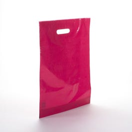 Plastiktüte mit Griffloch fuchsia 35x45+4cm - 100 Stück Plastiktüte mit Griffloch fuchsia 35x45+4cm - 100 Stück
