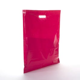 Plastiktüte mit Griffloch fuchsia 45x50+4cm - 100 Stück Plastiktüte mit Griffloch fuchsia 45x50+4cm - 100 Stück