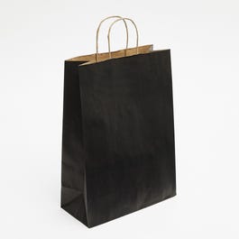 Papiertragetasche Kraft schwarze gedrehte Griffe 27x37+12cm - 50 Stück Papiertragetasche Kraft schwarze gedrehte Griffe 27x37+12cm - 50 Stück