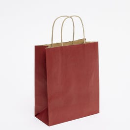Papiertragetasche rot mit gedrehten Griffen 18+8x21cm – 50 Stck Papiertragetasche rot mit gedrehten Griffen 18+8x21cm – 50 Stck