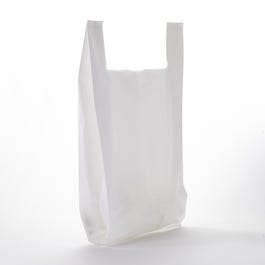 Plastiktüten weiß mit Riemen in 45x70+20cm - 100 Stück Plastiktüten weiß mit Riemen in 45x70+20cm - 100 Stück