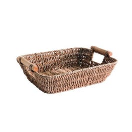 Korb mit Holzgriffen B33 x T26 x H9cm Korb mit Holzgriffen B33 x T26 x H9cm