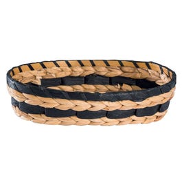 Ovaler Korb in geflochtenen Blättern natur und schwarz 31x20,5x7,5cm Ovaler Korb in geflochtenen Blättern natur und schwarz 31x20,5x7,5cm