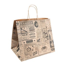 Kraftpapiertüten Zeitungsmotiv mit gedrehten Griffen - 250 Stück Kraftpapiertüten Zeitungsmotiv mit gedrehten Griffen - 250 Stück